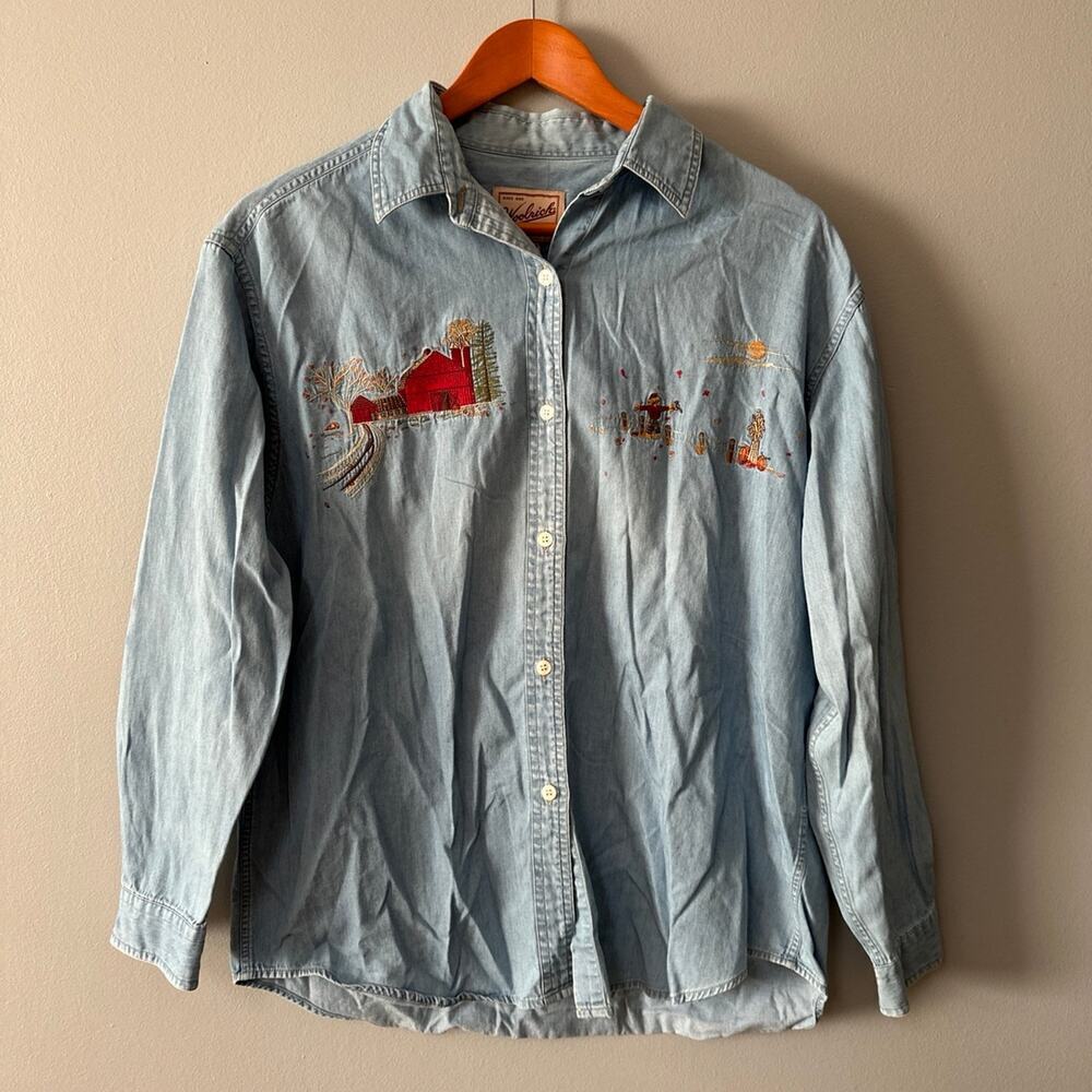 Womens Size M Woolrich Denim Fall Shirt